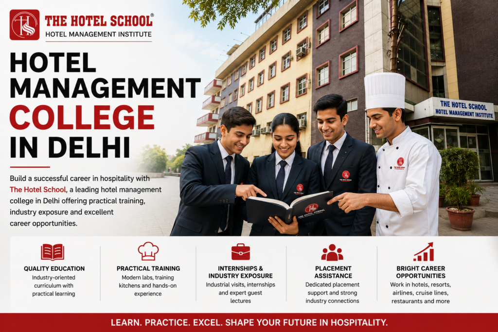 Students at The Hotel School, a hotel management college in Delhi
