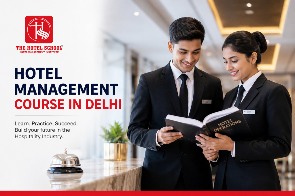 Hotel management course in Delhi students at The Hotel School