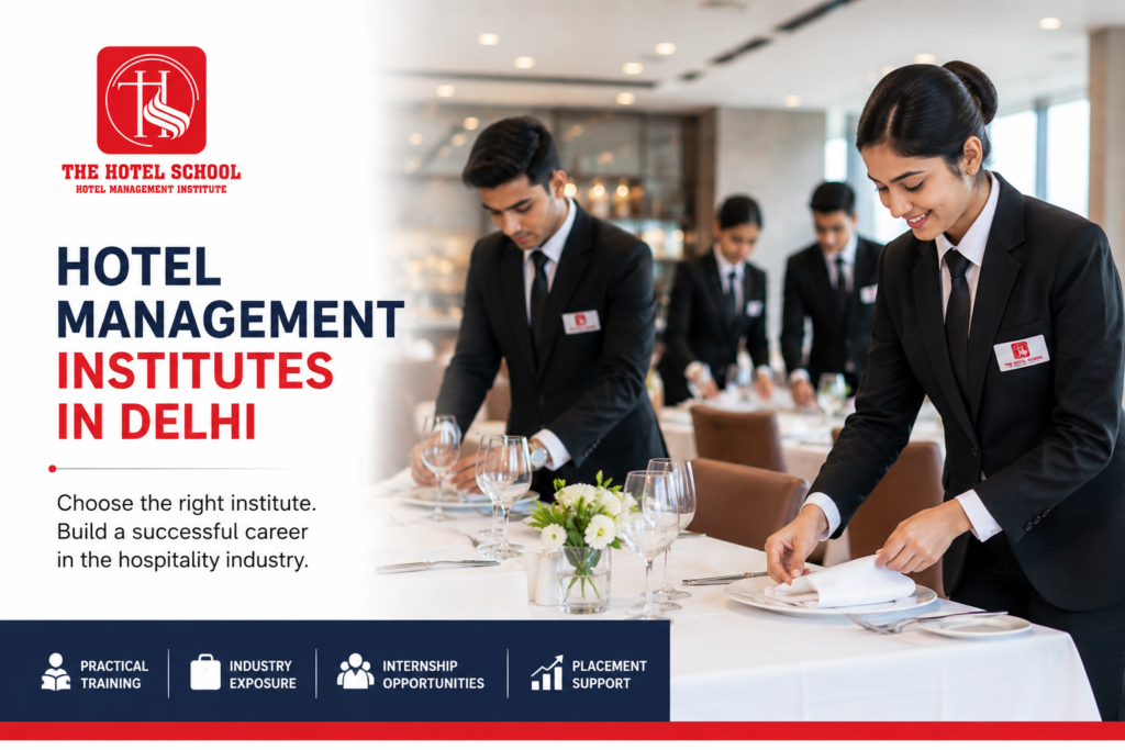 Students training at a hotel management institute in Delhi
